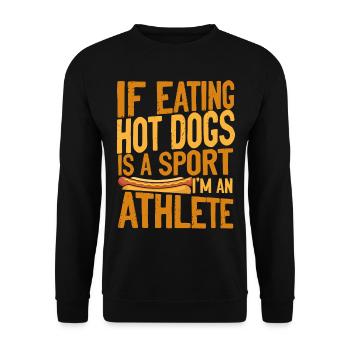 Hot-dog adulte si manger des hot-dogs - Sweat-shirt Unisexe - noir - Devant - Alina (178cm) & Michal (187cm)