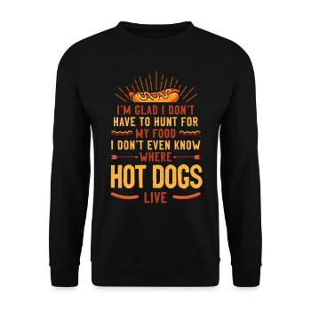 Hot Dog Adult I'm Glad I Don't - Unisex Sweatshirt - black - Front - Alina (178cm) & Michal (187cm)