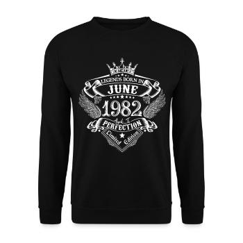 Juin 1982 anniversaire Juin 1982 Juin cadeau - Sweat-shirt Unisexe - noir - Devant - Alina (178cm) & Michal (187cm)