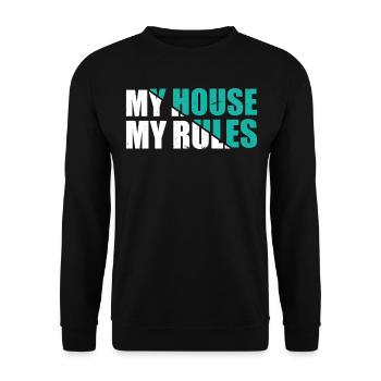 Landscaping - My house my rules - Gardener Landsca - Unisex Pullover - Schwarz - Vorne - Alina (178cm) & Michal (187cm)