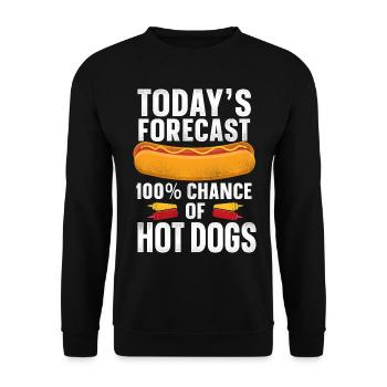 Hot Dog Adult Today's Forecast: - Unisex Pullover - Schwarz - Vorne - Alina (178cm) & Michal (187cm)