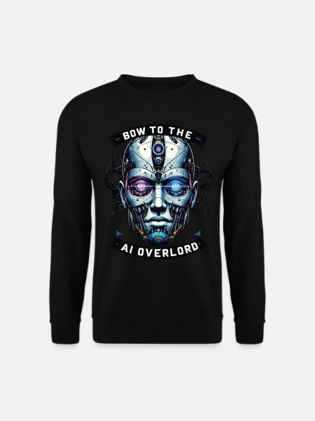 Inclinez-vous devant le seigneur de l’IA - Conception de cyborg. - Sweat-shirt Unisexe - noir