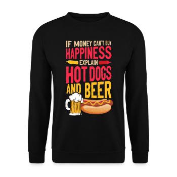 Hot Dog Adult Beer If Money Can't - Unisex Pullover - Schwarz - Vorne - Alina (178cm) & Michal (187cm)