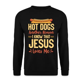 Hot Dog Adult Jesus Faith - Unisex Sweatshirt - black - Front - Alina (178cm) & Michal (187cm)
