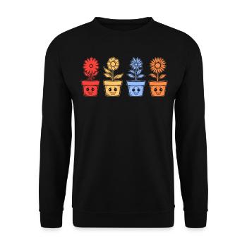 Gardening Funny Flower Plant Lover Hobby Gardener - Unisex Pullover - Schwarz - Vorne - Alina (178cm) & Michal (187cm)