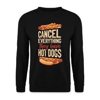 Hot Dog Adulte Annuler Tout - Sweat-shirt Unisexe - noir - Devant - Alina (178cm) & Michal (187cm)