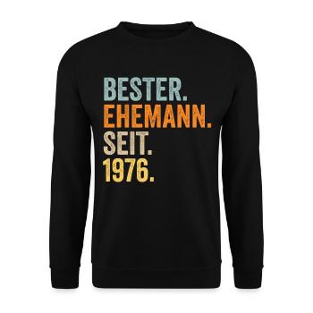 Valentine's Day Best Husband Since 1976 - Unisex Sweatshirt - black - Front - Alina (178cm) & Michal (187cm)