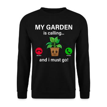 Mon jardin m’appelle et je dois y aller - Hobby Gardeni - Sweat-shirt Unisexe - noir - Devant - Alina (178cm) & Michal (187cm)