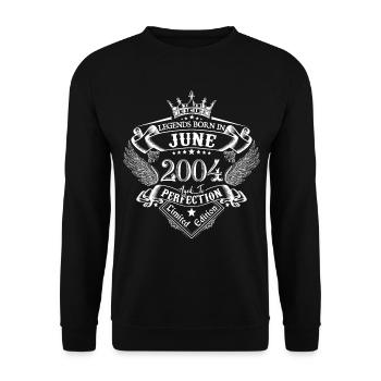 Juin 2004 anniversaire Juin 2004 Juin cadeau - Sweat-shirt Unisexe - noir - Devant - Alina (178cm) & Michal (187cm)