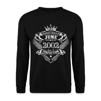 Juin 2002 anniversaire Juin 2002 Juin cadeau - Sweat-shirt Unisexe - noir - Devant - Alina (178cm) & Michal (187cm)