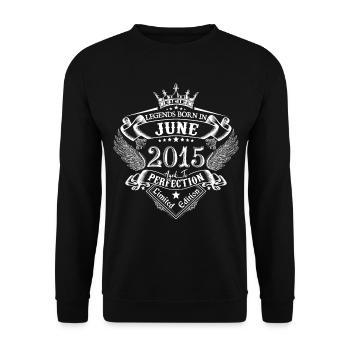June 2015 Birthday June 2015 June Gift - Unisex Sweatshirt - black - Front - Alina (178cm) & Michal (187cm)