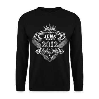 June 2012 Birthday June 2012 June Gift - Unisex Sweatshirt - black - Front - Alina (178cm) & Michal (187cm)