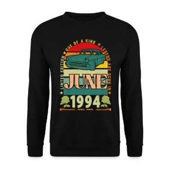 Juni 1994 Geburtstagsgeschenk. Juni 1994 Juni 1994 - Unisex Pullover - Schwarz - Vorne - Alina (178cm) & Michal (187cm)