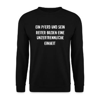 Équitation - Un cheval et son cavalier forment un - Sweat-shirt Unisexe - noir - Devant - Alina (178cm) & Michal (187cm)