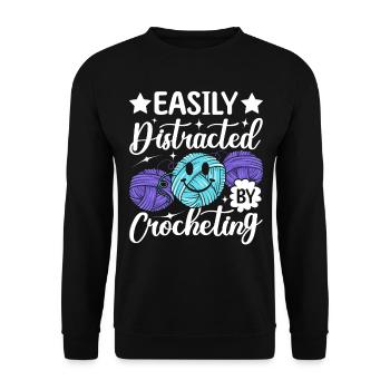 Crochet au crochet - Facilement distrait par le crochet - Sweat-shirt Unisexe - noir - Devant - Alina (178cm) & Michal (187cm)
