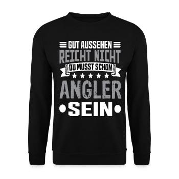 Pêcheur à la ligne Pêche Pêcheur Pêcheur Dicton de pêche - Sweat-shirt Unisexe - noir - Devant - Alina (178cm) & Michal (187cm)