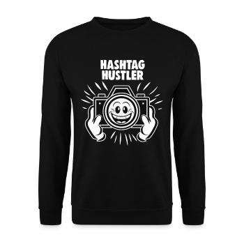 Créateur numérique Hashtag Hustler Médias sociaux - Sweat-shirt Unisexe - noir - Devant - Alina (178cm) & Michal (187cm)