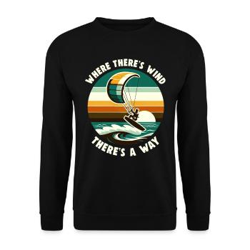 Kitesurfing Ride with the wind Kitesurfer - Unisex Sweatshirt - black - Front - Alina (178cm) & Michal (187cm)