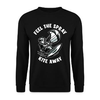 Kitesurf Sentez le cerf-volant de pulvérisation - Sweat-shirt Unisexe - noir - Devant - Alina (178cm) & Michal (187cm)