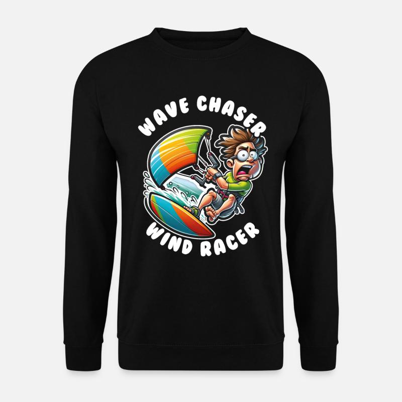 Kitesurfing Wave chaser wind racer - Unisex Sweatshirt - black
