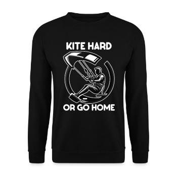 Kitesurf Kite fort ou rentrez chez vous - Sweat-shirt Unisexe - noir - Devant - Alina (178cm) & Michal (187cm)