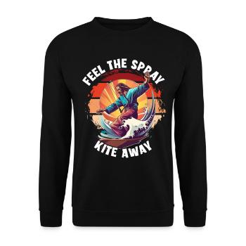 Kitesurf Jésus Sentez le spray cerf-volant s’éloigner - Sweat-shirt Unisexe - noir - Devant - Alina (178cm) & Michal (187cm)