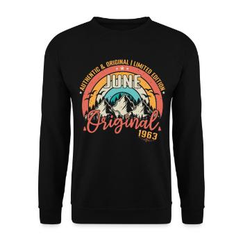 June 1963 June Anniversary 1963 June Original - Unisex Sweatshirt - black - Front - Alina (178cm) & Michal (187cm)