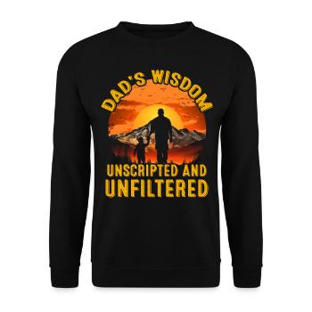 Dad's Wisdom ungeschrieben und ungefiltert - Unisex Pullover - Schwarz - Vorne - Alina (178cm) & Michal (187cm)