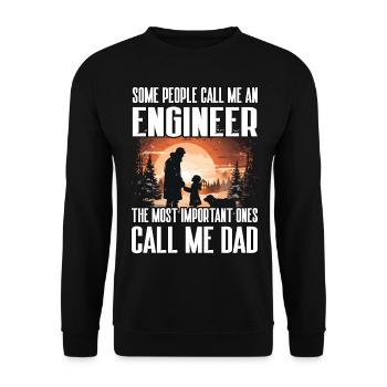 Manche Leute nennen mich Ingenieur am wichtigsten - Unisex Pullover - Schwarz - Vorne - Alina (178cm) & Michal (187cm)