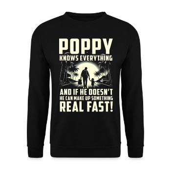 Poppy weiß alles - Unisex Pullover - Schwarz - Vorne - Alina (178cm) & Michal (187cm)