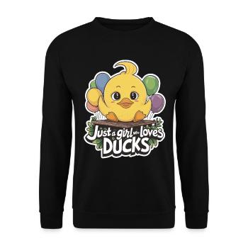 Just a Girl Who Loves Ducks Cute Design - Unisex Sweatshirt - black - Front - Alina (178cm) & Michal (187cm)