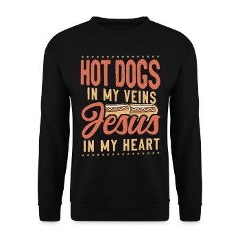 Hot-dog Adulte Jésus Foi - Sweat-shirt Unisexe - noir - Devant - Alina (178cm) & Michal (187cm)