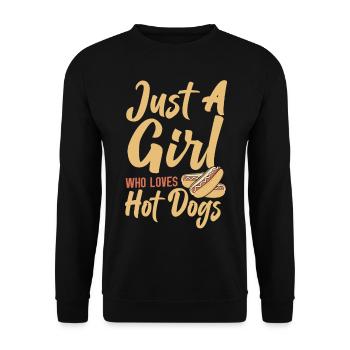 Hot Dog Adult Girl Juste une fille qui - Sweat-shirt Unisexe - noir - Devant - Alina (178cm) & Michal (187cm)