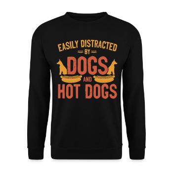 Hot Dog Chien adulte facilement - Sweat-shirt Unisexe - noir - Devant - Alina (178cm) & Michal (187cm)