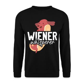 Hot Dog Adult Humor Pun Naughty - Unisex Pullover - Schwarz - Vorne - Alina (178cm) & Michal (187cm)