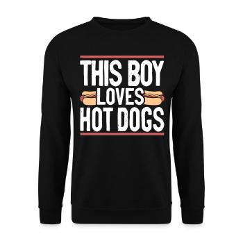 Hot Dog Adult Boy This Boy Loves - Unisex Sweatshirt - black - Front - Alina (178cm) & Michal (187cm)
