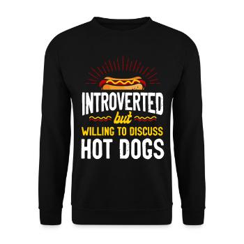 Hot Dog Adult Introverted But - Unisex Pullover - Schwarz - Vorne - Alina (178cm) & Michal (187cm)