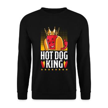 Hot Dog Adult King Hot Dog King - Unisex Pullover - Schwarz - Vorne - Alina (178cm) & Michal (187cm)