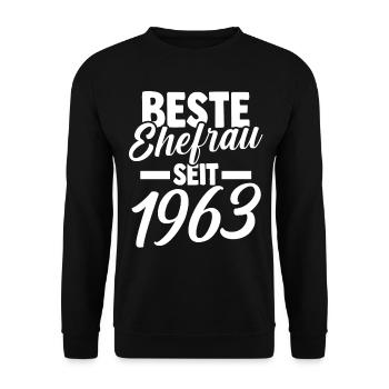 Valentinstag Beste Ehefrau Seit 1963 - Unisex Pullover - Schwarz - Vorne - Alina (178cm) & Michal (187cm)