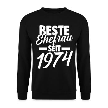 Meilleure épouse de la Saint-Valentin depuis 1974 - Sweat-shirt Unisexe - noir - Devant - Alina (178cm) & Michal (187cm)