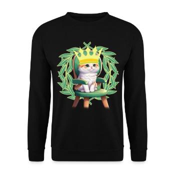 Chat Chats Chaton Princesse Enfants Enfant - Sweat-shirt Unisexe - noir - Devant - Alina (178cm) & Michal (187cm)