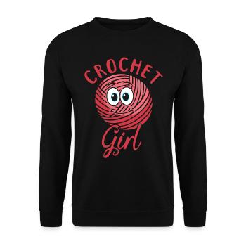 Crochet Crocheting Girls Crochet Girl - Unisex Pullover - Schwarz - Vorne - Alina (178cm) & Michal (187cm)