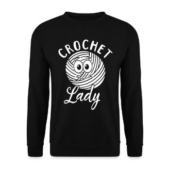 Crocheting Girls Crocheter Crochet Lady - Unisex Pullover - Schwarz - Vorne - Alina (178cm) & Michal (187cm)