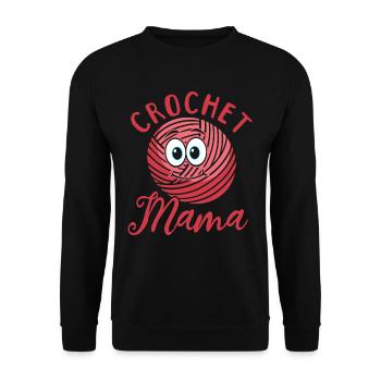 Crochet Crocheting Mama Crochet Mama - Unisex Pullover - Schwarz - Vorne - Alina (178cm) & Michal (187cm)