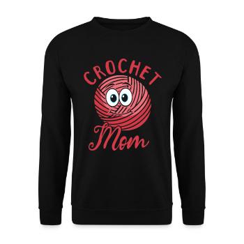 Crochet Crocheting Mama Crochet Mom - Unisex Pullover - Schwarz - Vorne - Alina (178cm) & Michal (187cm)
