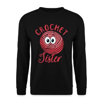 Crochet Crochet Sœur Crochet Sœur - Sweat-shirt Unisexe - noir - Devant - Alina (178cm) & Michal (187cm)