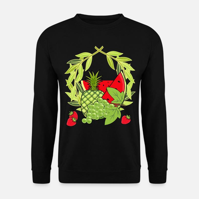 Sommer Sommerzeit Obst Frucht Früchte Vegetarisch - Unisex Pullover - Schwarz