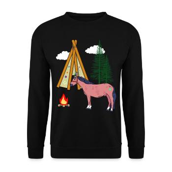 Chamans Cheval Chevaux Ross Gaule Far West - Sweat-shirt Unisexe - noir - Devant - Alina (178cm) & Michal (187cm)
