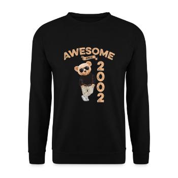 2002 Geburtstag Cool Teddy Bär Awesome since - Unisex Pullover - Schwarz - Vorne - Alina (178cm) & Michal (187cm)