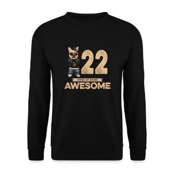 22 ans d’être un chien cool génial - Sweat-shirt Unisexe - noir - Devant - Alina (178cm) & Michal (187cm)
